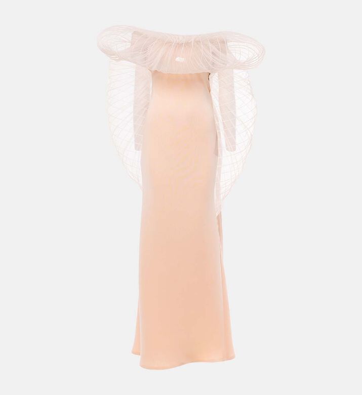 Ruffled Collar Mermaid Gown
