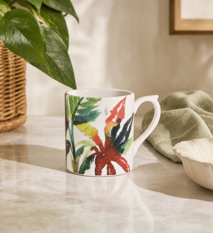 Gien Jardin Exotic Printed Coffee Mug, Model View