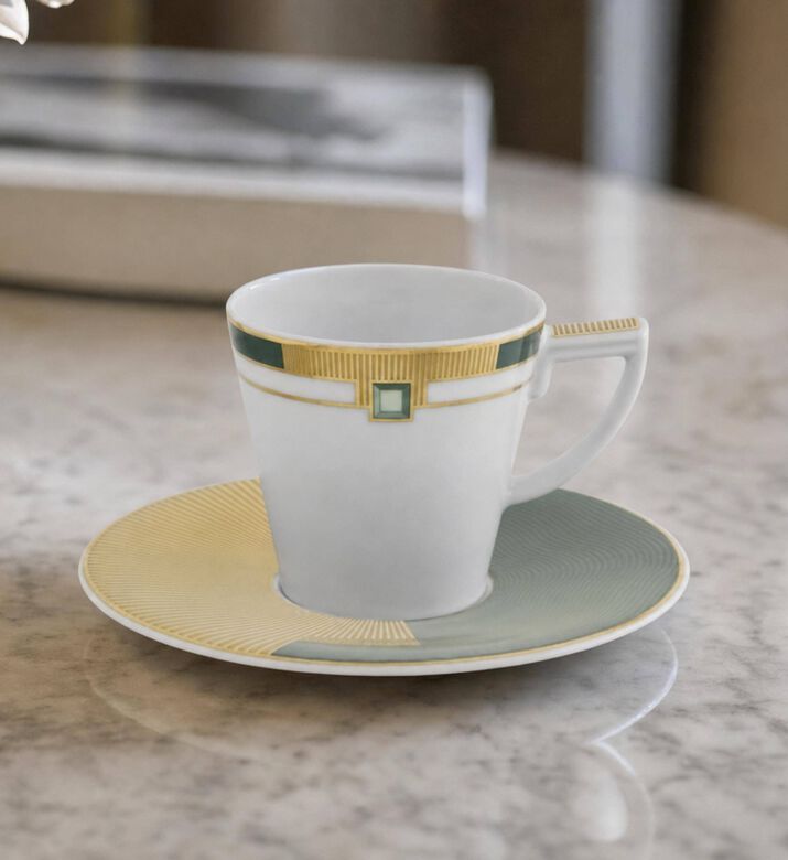 Vista Alegre Emerald Saucer Espresso Cup Set, Model View