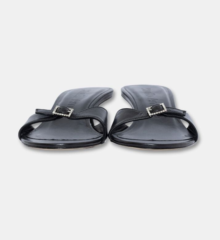 Studio Amelia Greta Leather Slip-on Mules, Black, Eu-40, Packshot View