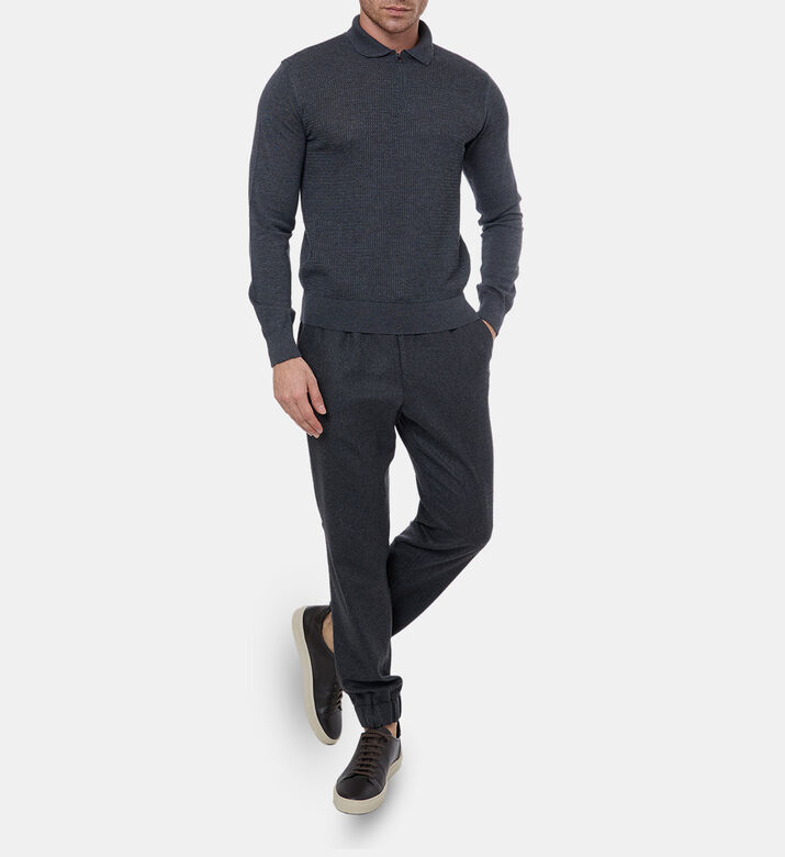 Corneliani Polo Knitted, Dark-grey, 58, Model View Corneliani Polo Knitted, Dark-grey, 58, Model View