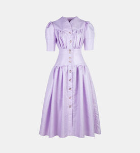 Poca and Poca Button-down Textured Puff Sleeves Dress, Packshot View