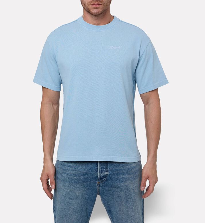 Axel Arigato Tonal Cursive Logo-embroidery T-shirt, Model View