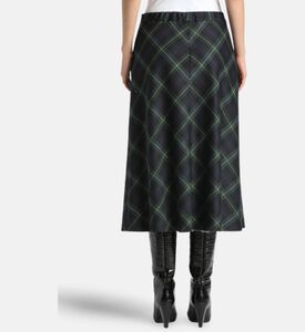 Luisa Spagnoli Fioriera Checkered A-line Midi Skirt, Model View