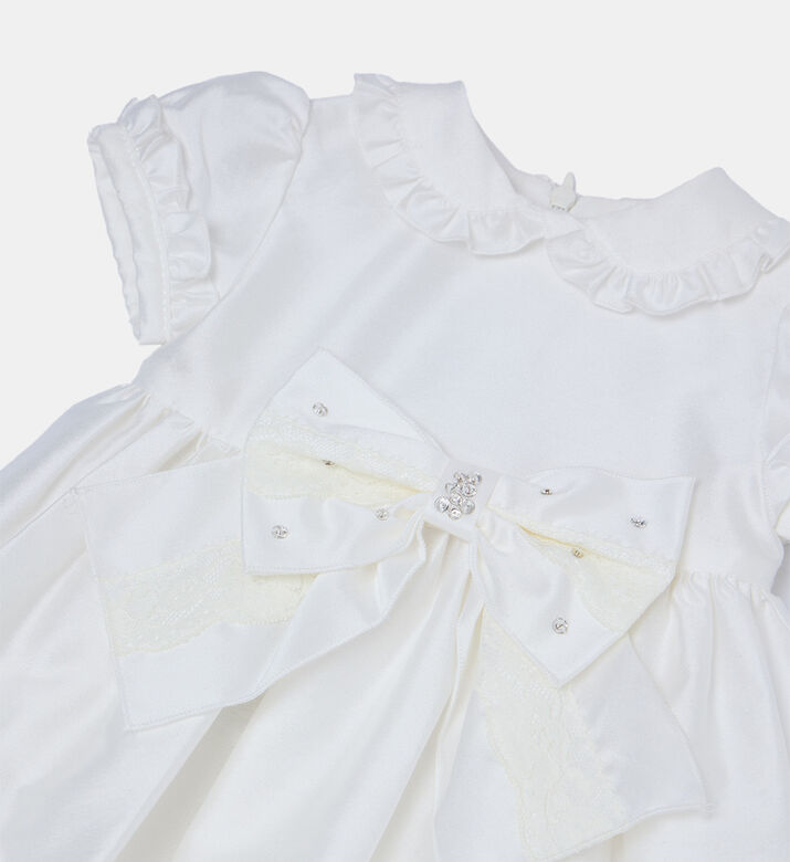 Rhinestones Collared Flared Dress