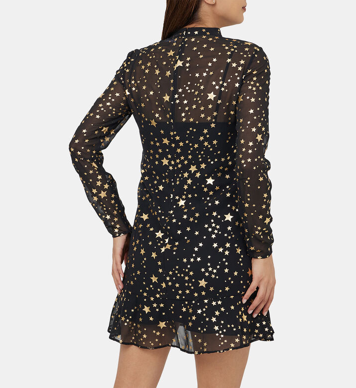 Star Motif Semi Sheer Dress Star Motif Semi Sheer Dress