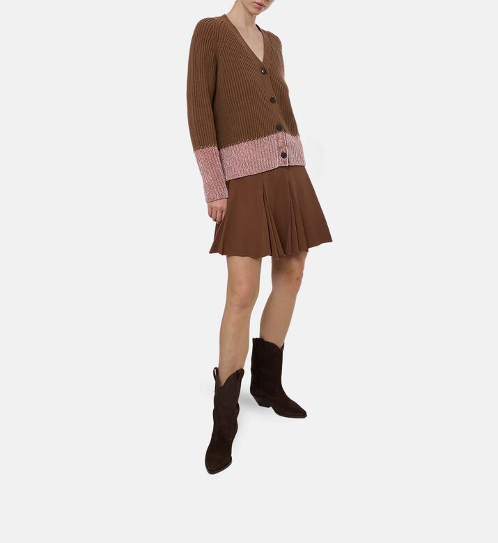 Marni Pleated Flared Mini Skirt, Model View Marni Pleated Flared Mini Skirt, Model View