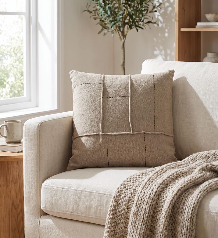 Home Deco and More Tonio Pleated Design Cushion, Packshot View