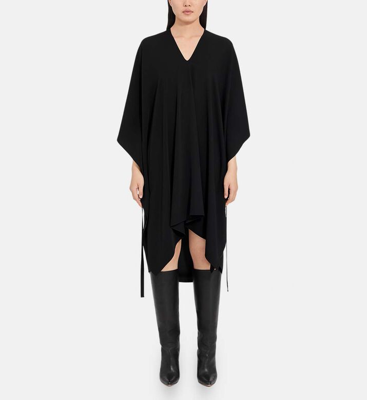Fluid V-neck Midi Wrap Dress