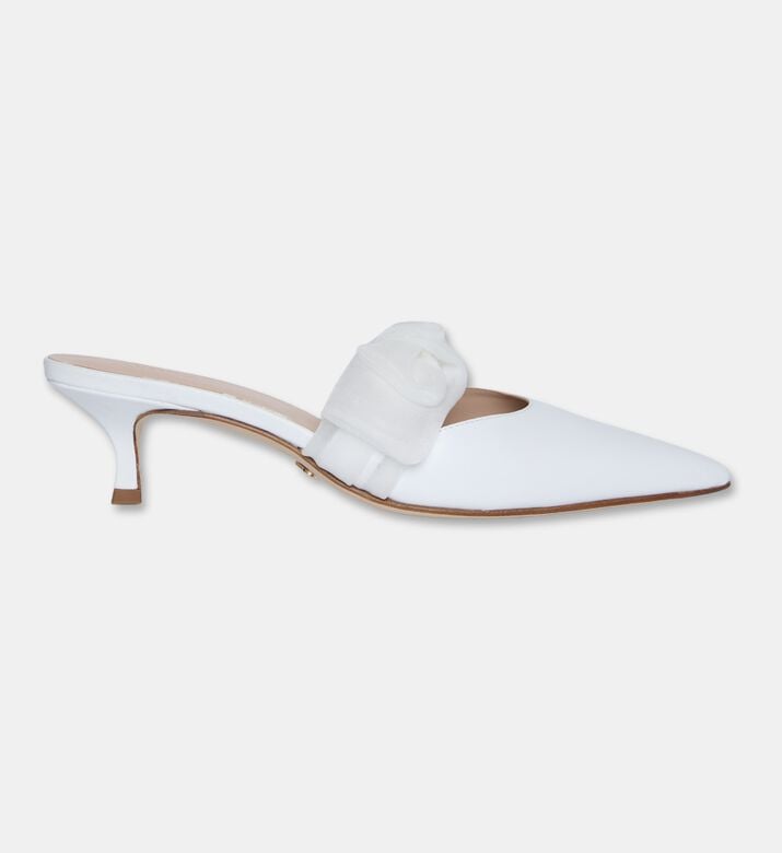 Atana Tonal Pleated Bow Side Tie Mules, Packshot View