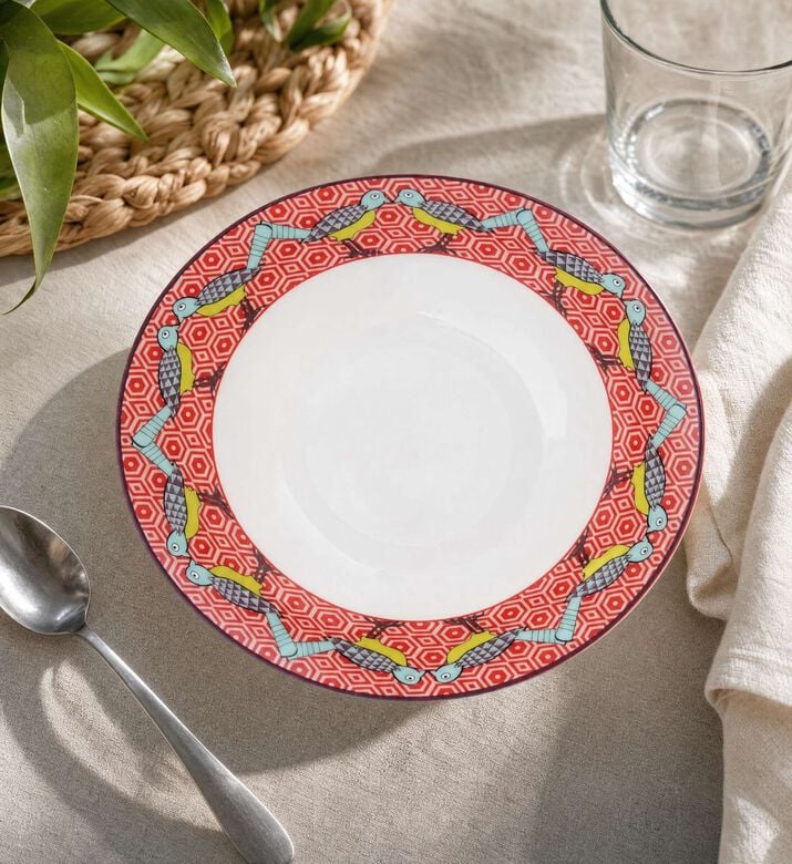 Images D'Orient Birds Of Paradise Soup Plates Set, Model View