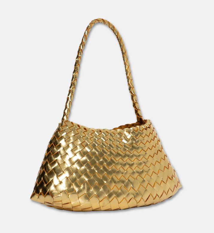 Dragon Diffusion Rosanna Woven Leather Baguette Bag, Gold, Packshot View