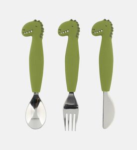 طقم أدوات مائدة مستر دينو من الفولاذ المقاوم للصدأ