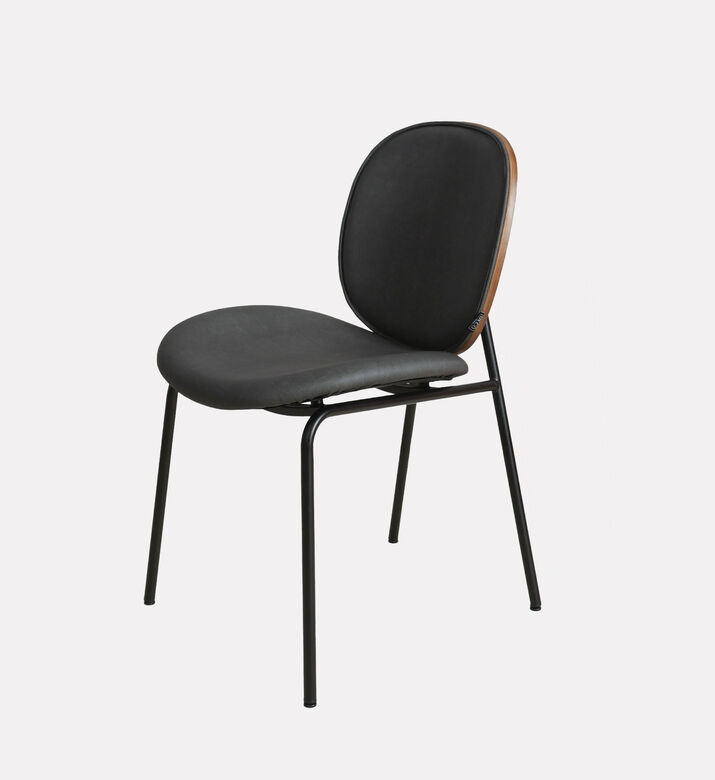 Home Deco and More Sahara Leather Dining Chair, Dark-grey, Packshot View