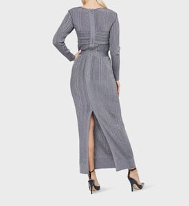 Variegated Rib Draped Metallic Gown Variegated Rib Draped Metallic Gown