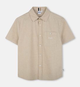 Linen Short-sleeve Patch Pocket Shirt
