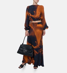 Niluu Floral-print V-neck Cropped Top, Model View