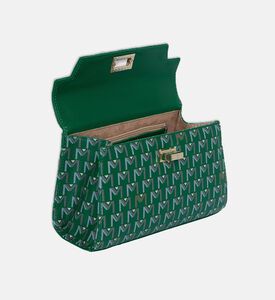 Maya.M Leticia Monogram Flap Bag, Green, Packshot View