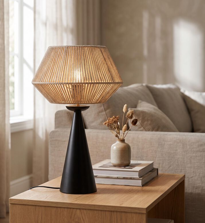 Home Deco and More Machaal Jute Shade Table Lamp, Packshot View