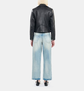 Leather Zipped Biker Jacket Leather Zipped Biker Jacket