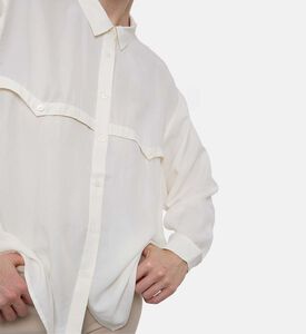 Ba and Sh Button Closure Long-sleeve Shirt, Off-white, M, Model View