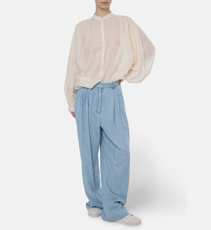 Mes Demoiselles Celeste Button-up Blouse, Ecru, Xs, Model View