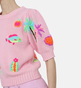 كنزة قصيرة مطرزة