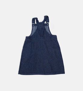 Bobo Choses Embroidered Logo Adjustable Buckle Straps Pinstripe Denim Dress, Packshot View