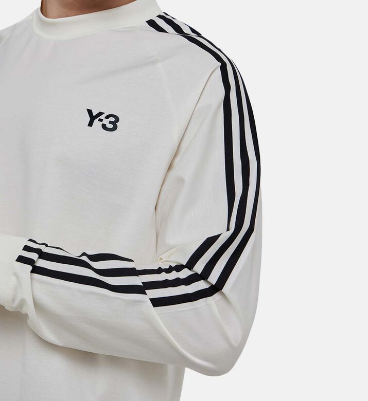 تيشيرت قطن بأكمام طويلة و3 خطوط