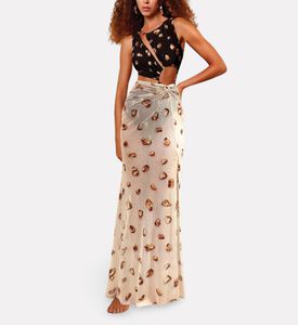 Karla Vivian Pebble-print Sheer Tulle Maxi Skirt, Model View