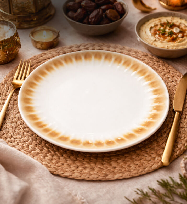 Home Deco and More Stoneware Organic-shape Dinner Plate, Packshot View