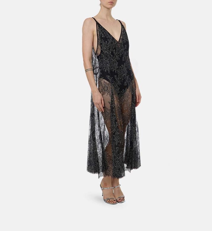 CAMILLA AND MARC Floral-embroidery Sleeveless Dress, Model View CAMILLA AND MARC Floral-embroidery Sleeveless Dress, Model View