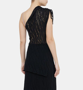 فستان قصير مخيط بكتف واحد