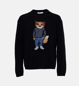 Maison Kitsune Knit Fox-embroidery Crewneck Sweater, Packshot View