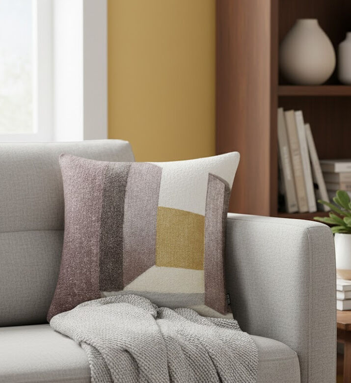 Home Deco and More Hakmal Cotton Square Filled And Vaccumed Cushion, Packshot View