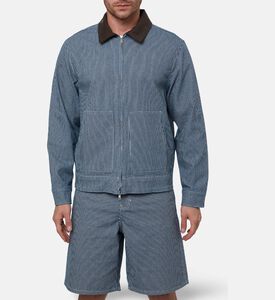 Les Deux Stripe-print Zip Fastening Jacket, Model View