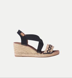 Susa-bn Leather Cotton Blend Mid-wedge Open-toe Espadrille