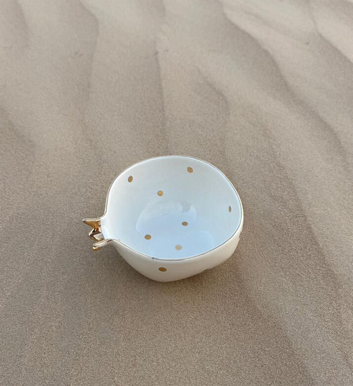 Tohfa Luxe Bowl Half Pomegranate, Ivory, Packshot View