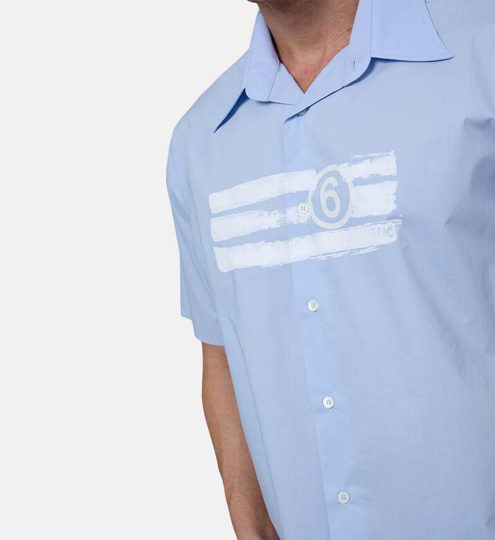 Short-sleeve Plain Cotton Shirt