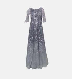 Glitter Embellished Tulle Gown