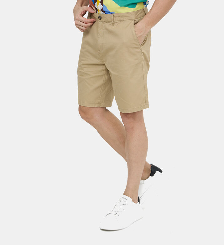 Scotch and Soda Garment-dyed Cotton Chino Shorts, Beige, 36, Model View