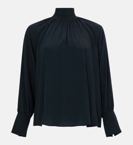 قميص فضفاض بياقة عالية