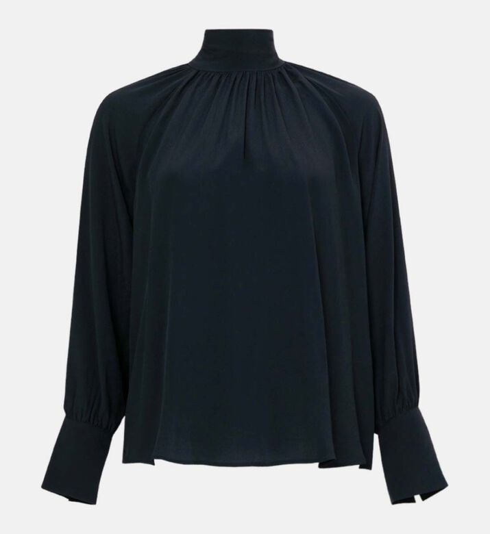 High-neck Loose-fit Shirt
