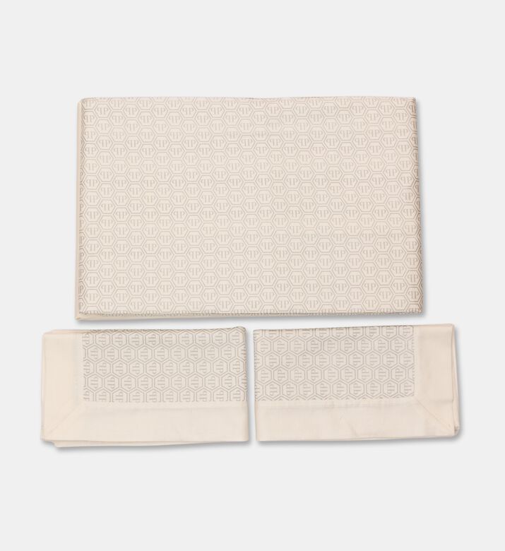 Philipp Plein Hexagon Design Bed Set, Ivory, 220x240-cm, Packshot View