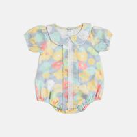 Floral-print Short-sleeve Romper
