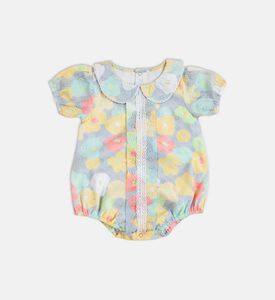 رومبر قصير الأكمام بطبعة أزهار