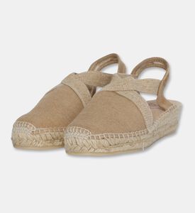 Toni Pons Verdi Vegan Canvas Wedge Espadrille, Brown, Eu-41, Packshot View