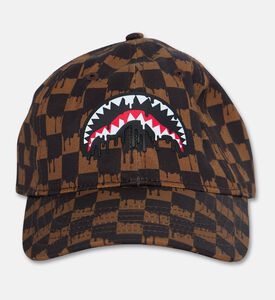 Sprayground Mosh Pit Checkered Sharkmouth Cap, Brown, Packshot View