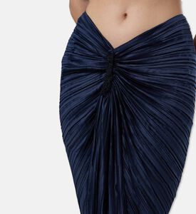 Cult Gaia Pleated Asymmetrical Flared Skirt, Model View