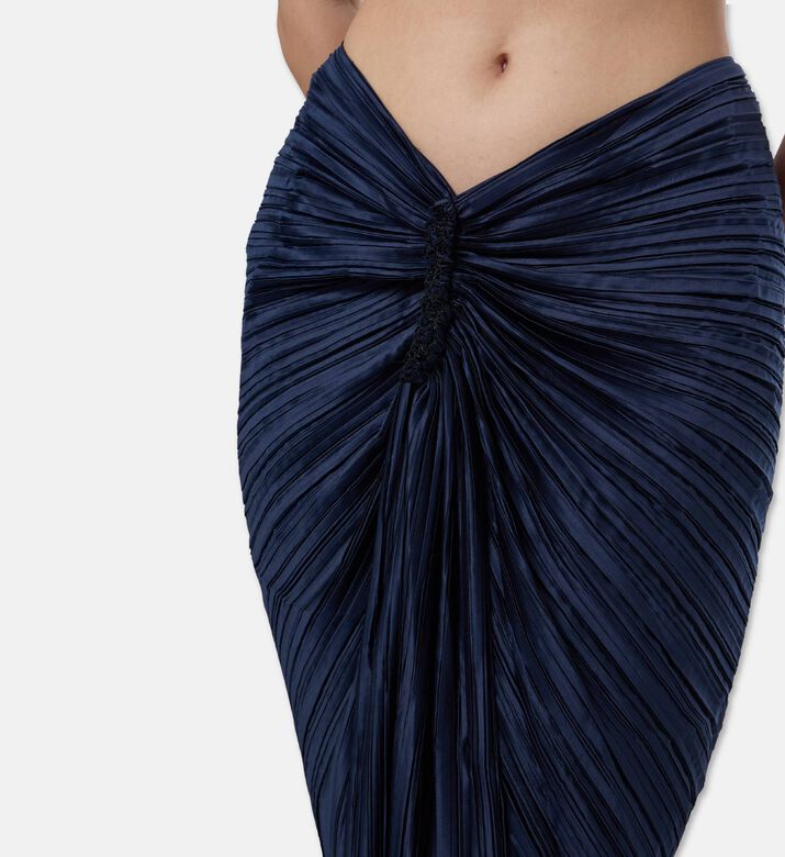 Cult Gaia Pleated Asymmetrical Flared Skirt, Model View